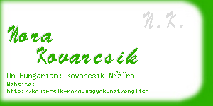 nora kovarcsik business card